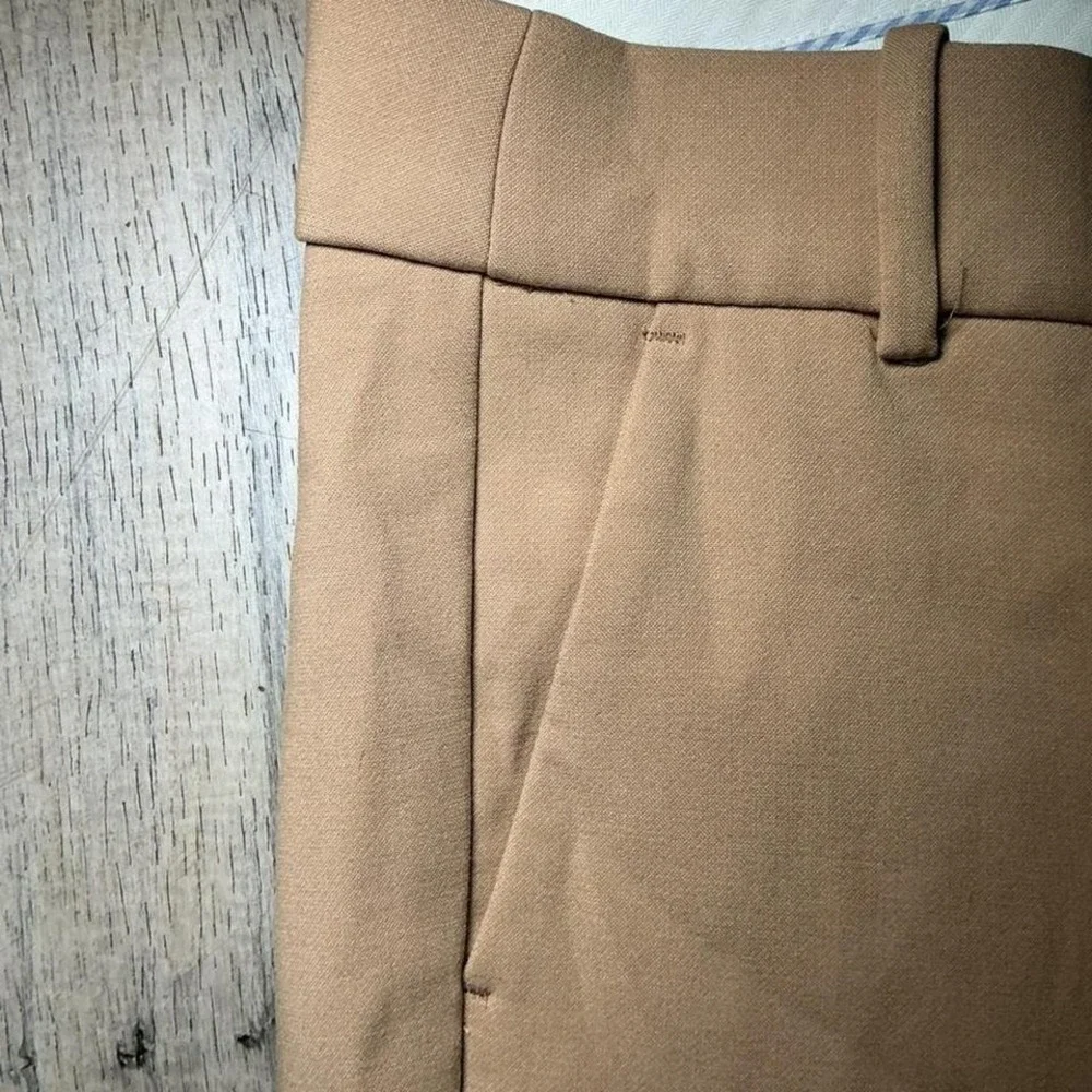 J.Crew Tan Khaki Tailored Trousers Straight Leg NWT Women's Petite Size‎ 8P